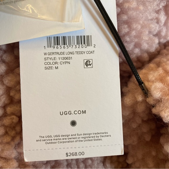 UGG Pink Purple Gertrude Long Teddy Coat NWT - Picture 7 of 12